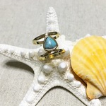トライアングル ターコイズ ダブルリング