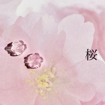marbleローズ　桜　ピアス/イヤリング