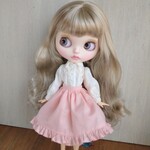 598.※単品※春服※ピンクのフリルスカート※ブライスアウトフィット※1/6ドール服