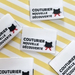 COUTURIER　ピスネーム　猫　白ベース　6枚セット　布タグ