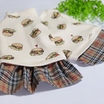 犬服『🍔ハンバーガー　ワンピース・重ね着風タンクトップ』わんこ服　春　ワッフルニット　