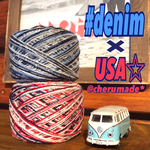 #036 denim×USA 引き揃え糸 2玉セット