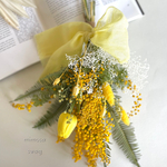 満開ミモザとチューリップ♡ yellowスワッグ