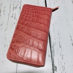 『春色』クロコダイル長財布/一枚革/マット/貴重/高品質/210098
