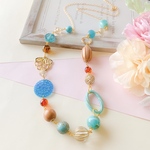 ◇ターコイズ✳︎ウッドのロングネックレス