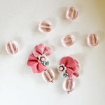 【特集掲載】frill ひらひらフリル ピアス/イヤリング ピンク 樹脂粘土