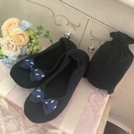 ❤️おしゃれ＆高品質❤️携帯シューズ❤️ポロリボン❤️ネイビー❤️