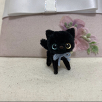 小さなオッドアイ黒猫ちゃん　モールアート　モールベア 