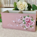 薔薇の仕切りケース　トールペイント 