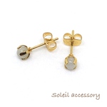 417【翡翠】天然石一粒ピアス＊4mm＊サージカルステンレス