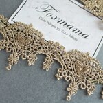 ケミカルレース 1m ハート 宮廷風 ラメ糸 金色 ゴールド (LHT431GLHDLM)
