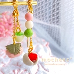 お花見セット ピアス/イヤリング ~春の和菓子と緑茶~
