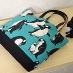 大人可愛いペンギントートバッグ(エメラルドグリーン)