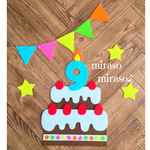 mywkmio0522さま専用　大きなチョコケーキ バースデーガーランド 誕生日飾り 数字ろうそく バースデーケーキ　バースデー飾り付け　ハーフバースデー