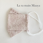 お洒落マスク　立体マスク　舟形マスク　ポイント刺繍付き　レースマスク