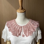 コットンのパイナップル編み付け襟