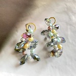 2pcs☆charm・aurora grape （ガラスビーズタッセル）