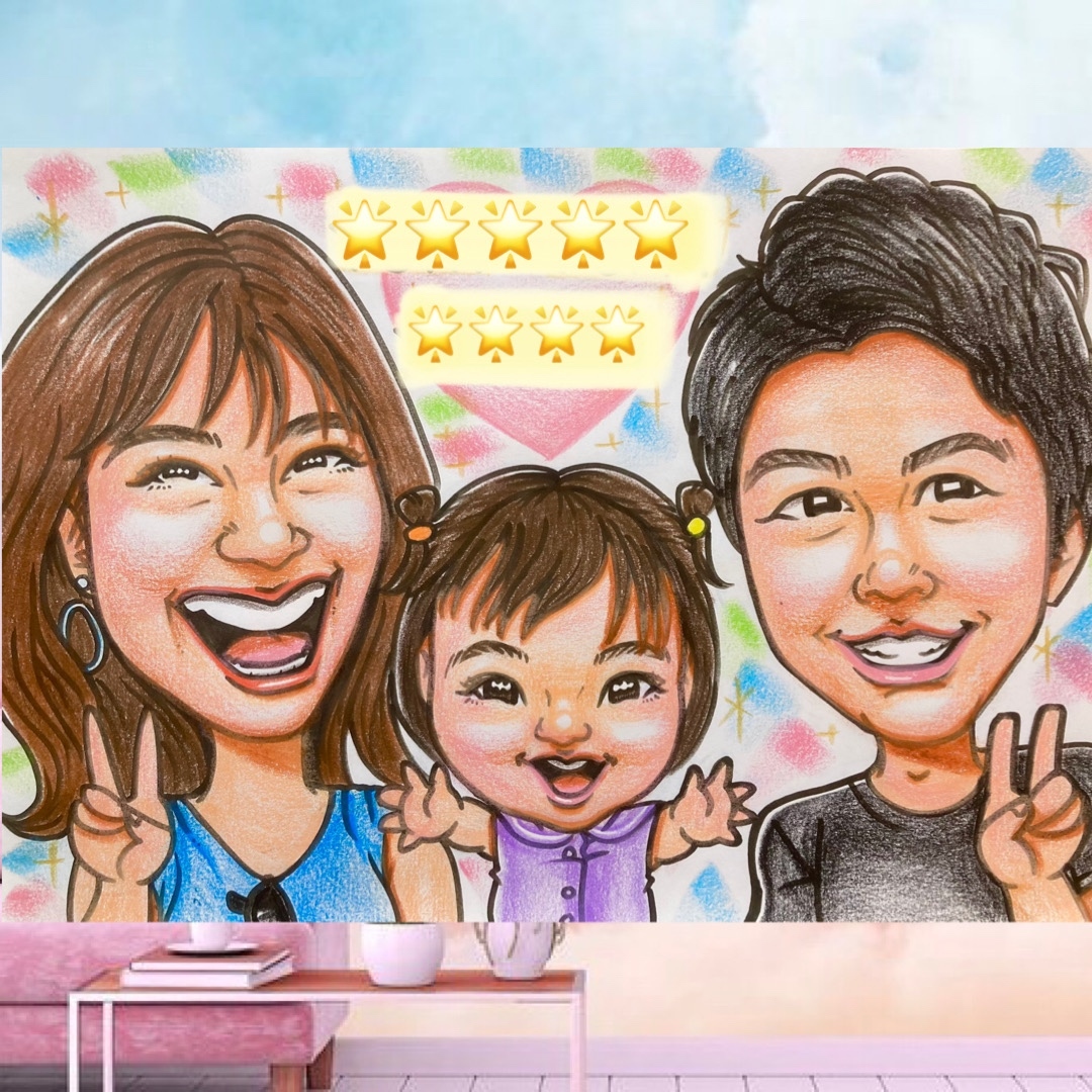 似顔絵オーダーページ　パステルタッチ　記念日　誕生日