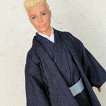 ◾「浮き世の小雨」30cm男子ドール着物＆羽織り