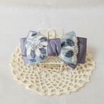 Opera ❇インド刺繍リボンバレッタ( グレーブルー)  