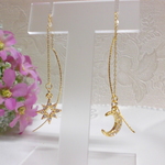 再販×2♡キラキラ☆月と星のアメリカンピアス☆