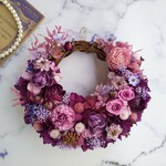 Jolie botanique＜framboise＞＊ハーフムーンリース＊プリザーブドフラワー＊お花＊ギフト＊結婚祝い＊新築祝い＊お誕生日祝い＊春