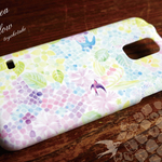 《受注生産》紫陽花とツバメのスマホケース