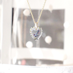 Tiny Anchor Vintage Heart Pendant * アンカー イカリ ハート ヴィンテージ クリスタル グラス ペンダント
