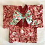 小型犬☆猫用着物ぼたん柄(赤)LLサイズ(旧)