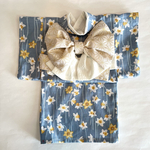 小型犬☆猫用着物水仙柄(浅水色)L Tサイズ