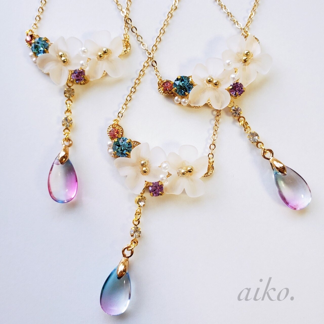 @ ベネツィアンガラス ネックレス 可愛い 花柄 フラワー 大粒 ベネツィアンガラス ネックレス 可愛い 花柄 フラワー 大粒