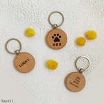 木製 ペット ネームタグ 迷子札 木 オリジナル キーホルダー チャーム 名入れ 文字入れ ネームプレート 名札 プレゼント ギフト 誕生日 クリスマス 犬 猫 首輪 ペットグッズ ペット用品