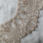 ポリエステル100%の洗えるアイラッシュレース【ベージュ】NB4301T