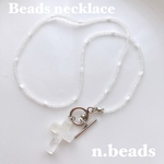 再販なし✞天然石ネックレス🤍【ミルキークォーツ】ビーズネックレス　ビーズアクセサリー　天然石ネックレス