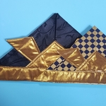 大人用☆布製の兜帽子 こどもの日に…黒×金☆被れる兜