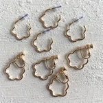 フラワー フープピアス&イヤリング ゴールド【2set×2 】