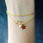 [再再販] 星とパールの2連ブレスレット