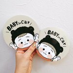 ベビーインカー　くまさん耳のカーステッカー