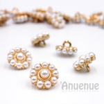 パール メタルシャンクボタン 12mm【 10Pearl  Flower 】3個
