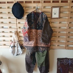 手ぬぐいリメイク プルオーバーシャツ ブカシャツ2号