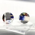 patchwork   ポリマークレイのパッチワークピアス。様々な模様を組み合わせた個性的なデザイン。(イヤリング対応)