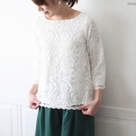 affetto ハンドメイド　フラワー総レース　ブラウス