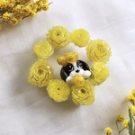 ミモザ🌼をはむるキャバっ子リースブローチM🐶トライ