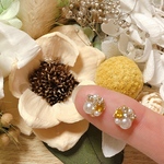 ちっちゃなビジュー(yellow)　ピアス　イヤリング