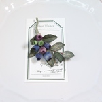 50%off布花　ブルーベリーブローチ165