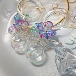紫陽花 風 ガラスドーム じゃらじゃら ピアス イヤリング 