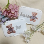 〖ビタット使用〗テディベア くまさんのおしりふきのふた 名入れオーダー　