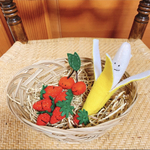 ハンドメイドDIY–フェルト使用果物フルーツバスケット♪バナナいちご他3種類