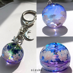 ご新規様限定　20㎜　桜とエール花火　雲レジンキーホルダー