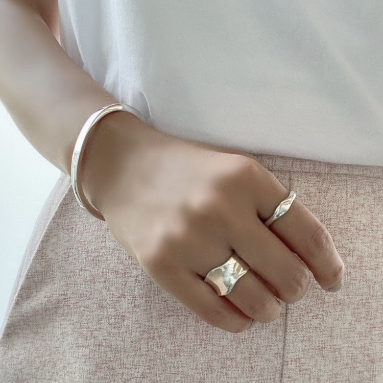 シンプルプレーン太めバングル silver925 - Ringo | minne byGMO